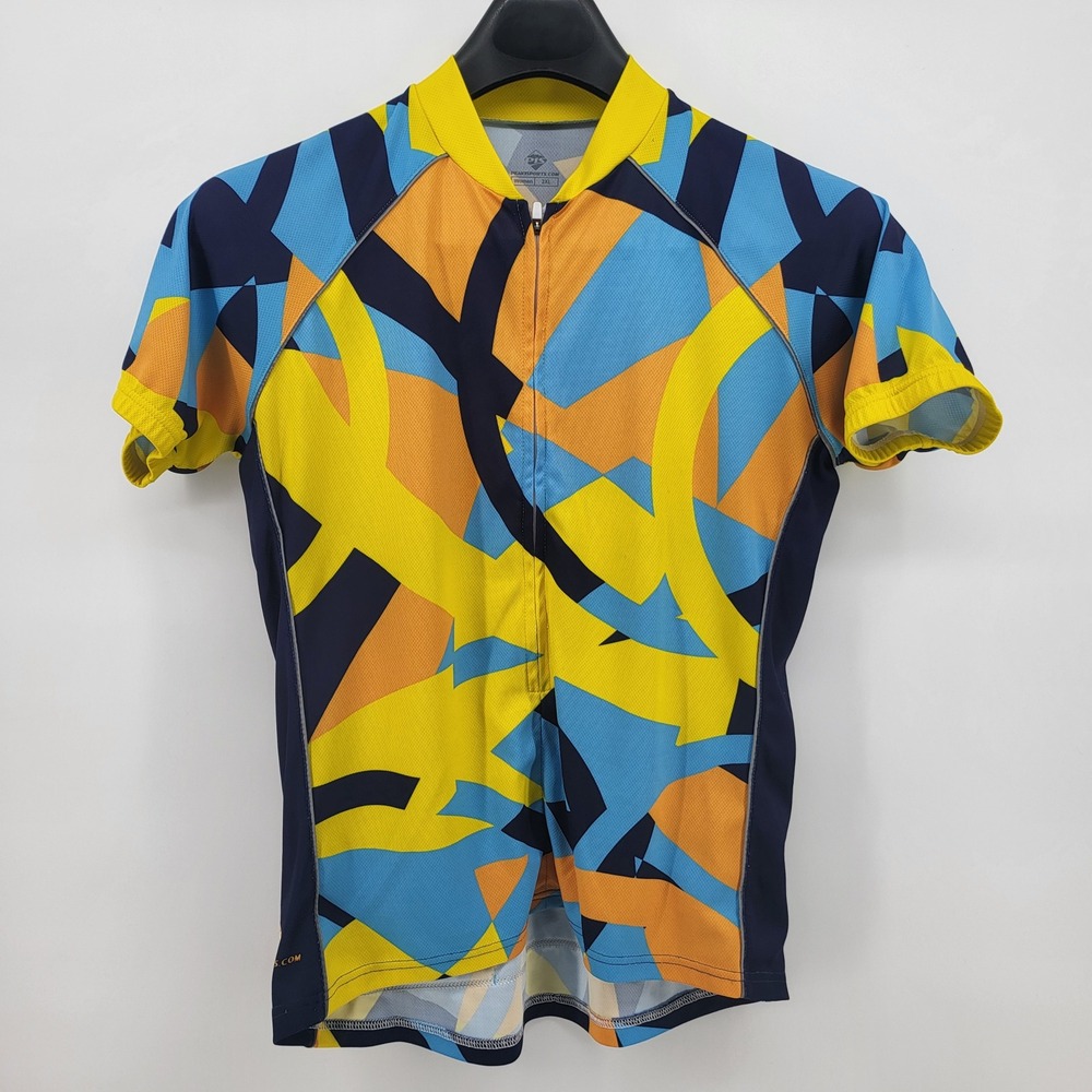 Peak 1 Sports‎ Cycling Jersey Womens Geometric Print Full Zip Shirt